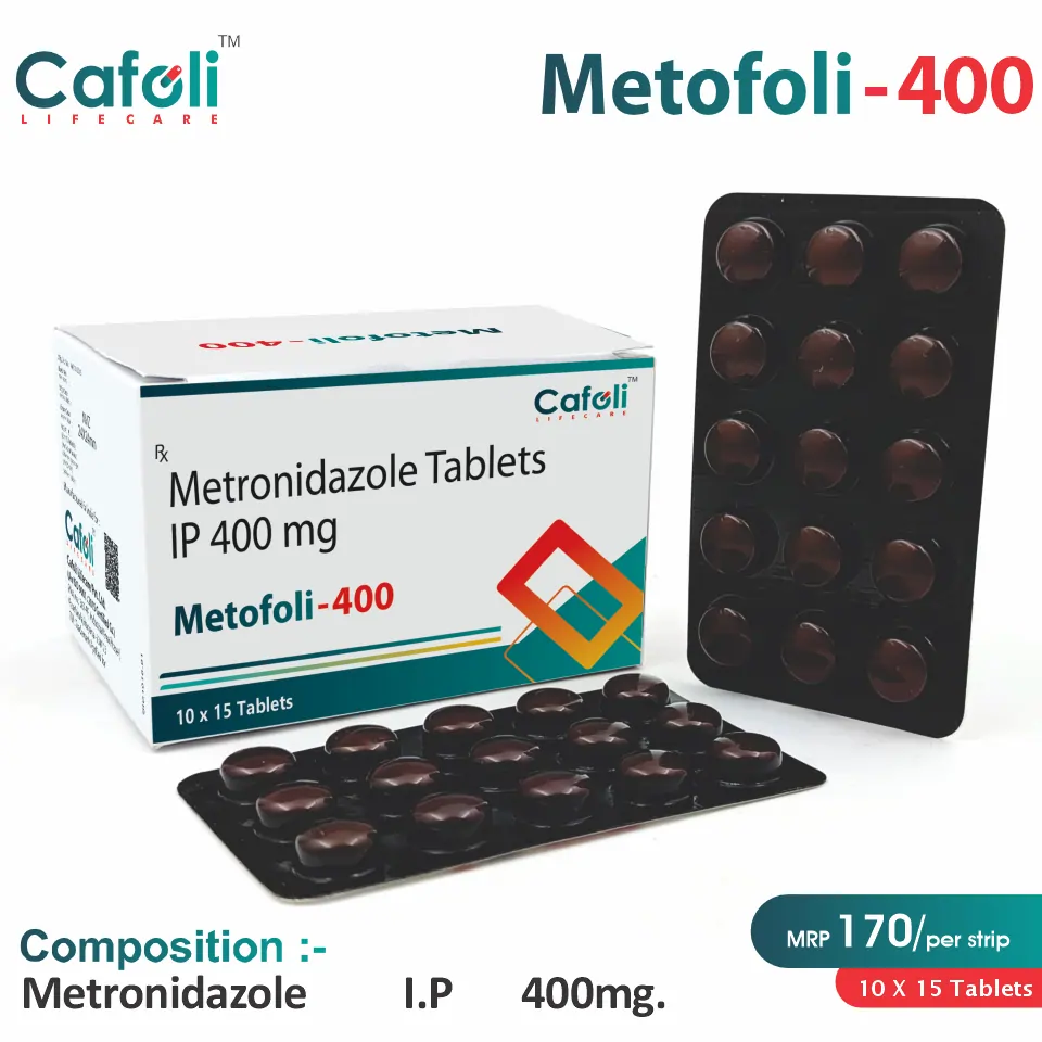 Metronidazole 400mg Tablet | Metofoli 400 | PCD Pharma Franchise Opportunity
